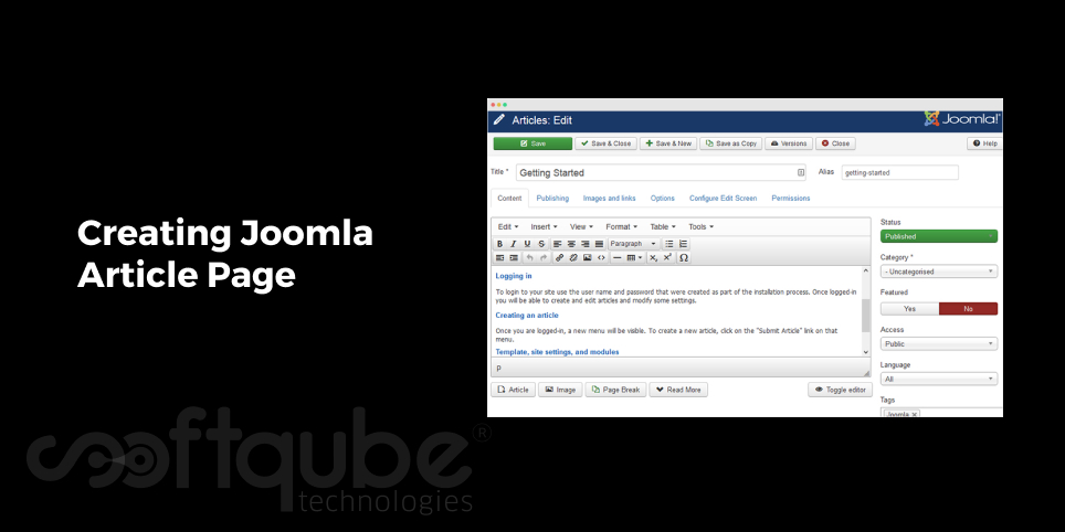 Creating Joomla Article Page