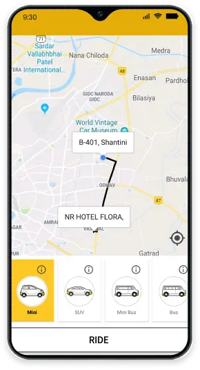 Tab Taxi Booking Location Screen