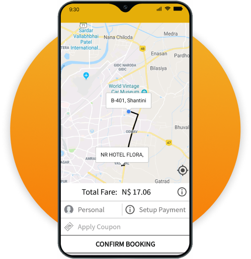 Taxi Confirm Booking Screen