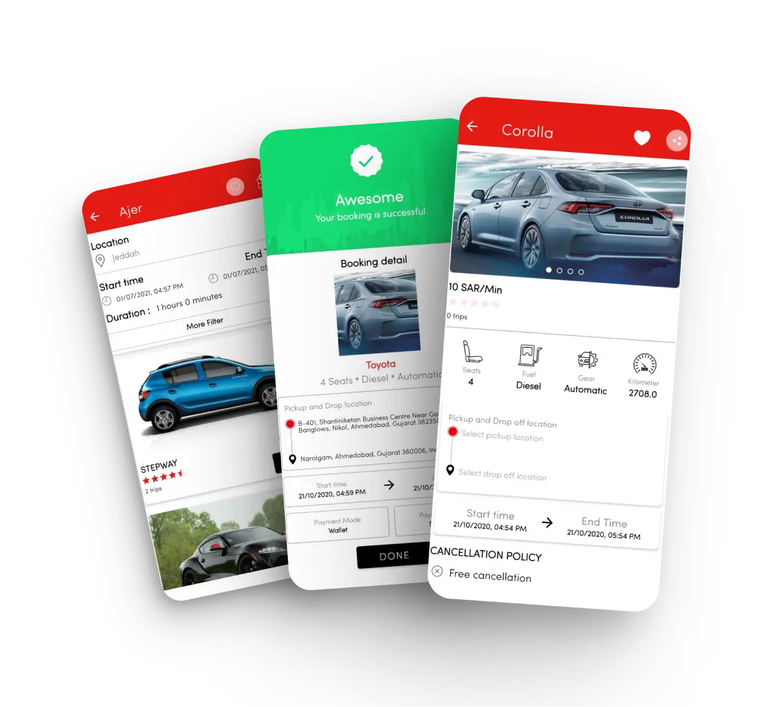 Online Car Rental Mobile App Features