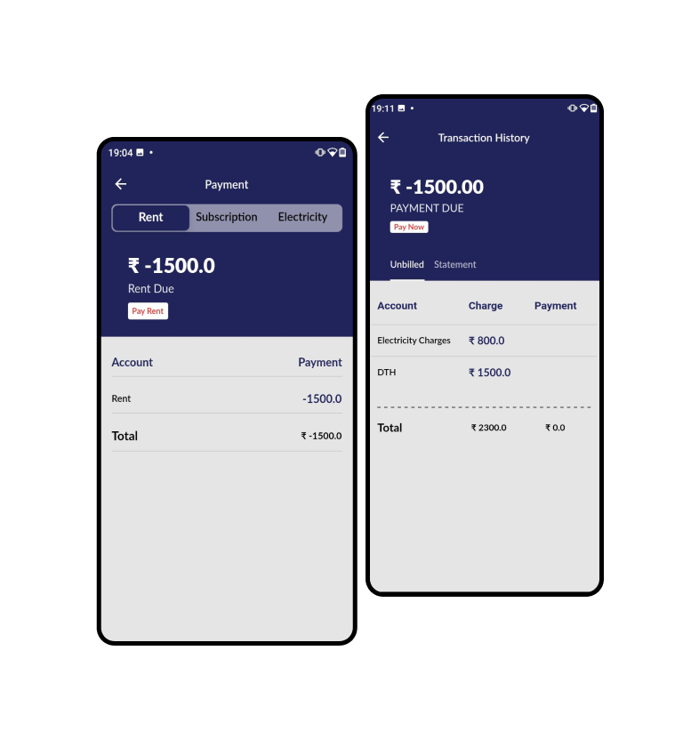 LOCL App Due Payments Transaction History